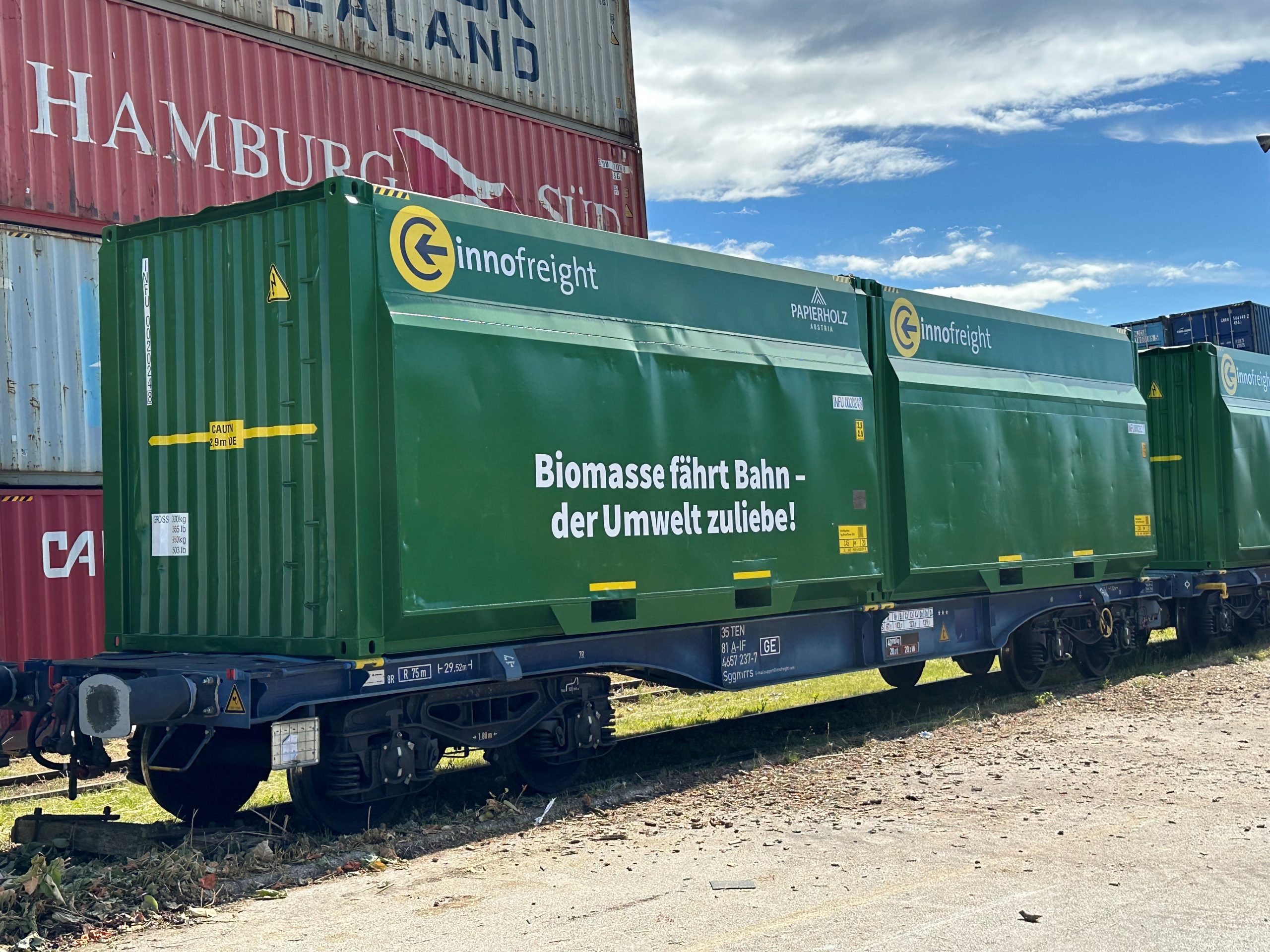 Innofreight bringt 500 Tonnen Biomasse auf die Schiene